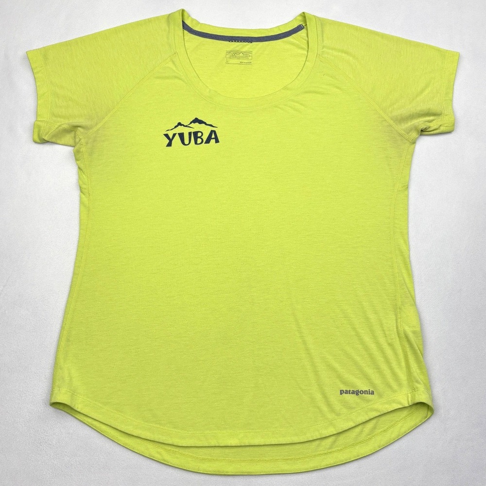Patagonia Capilene Cool Daily Womens Large Shirt Green Yuba Hiking Short Sleeve